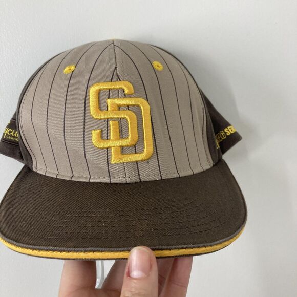 San Diego Padres Hat Cap Snap Back Brown Yellow MLB Baseball Opening Series Mens - Picture 2 of 11